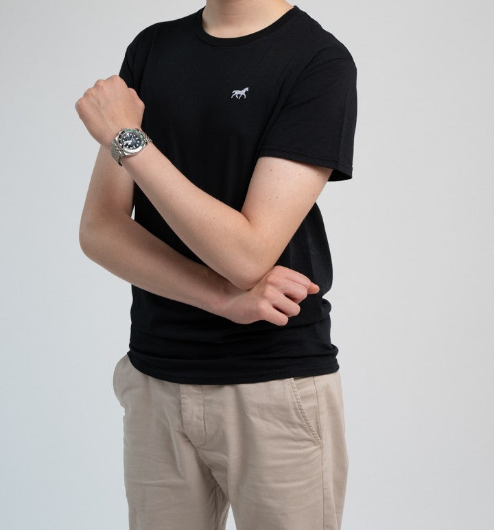 Baumwoll- T- Shirt schwarz Herren